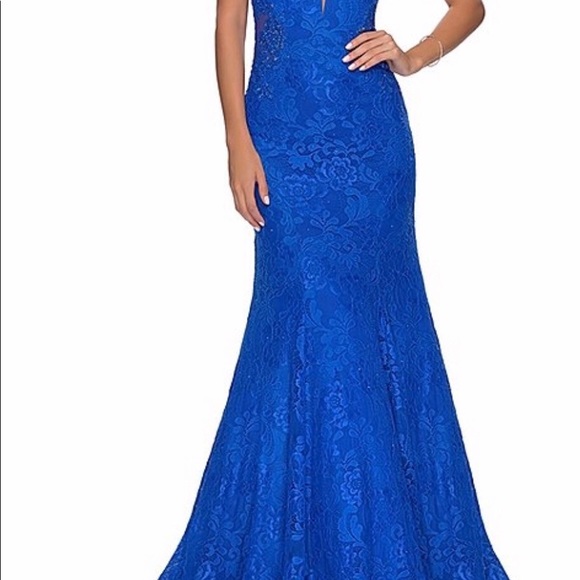 STUNNING Electric Blue Prom Dress size 8 - Picture 10 of 10
